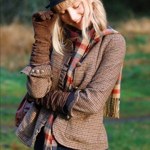 Harris tweed Victorian inspired brown wool blazer